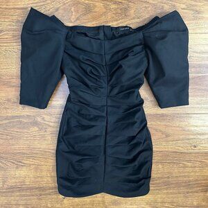 Iorane ruched mini dress puff sleeves